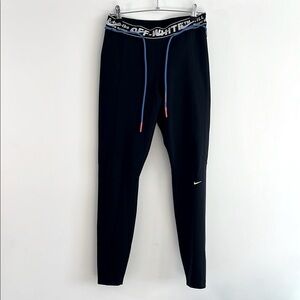 Nike x Off-White Women’s High-Waisted Running Leggings with Blue/Orange String